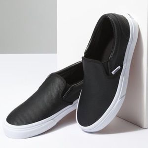 VANS Perf black Leather Classic Slip-On